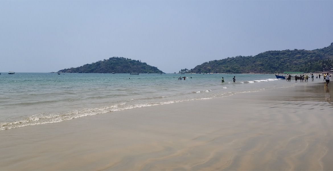 Sea coastline at Palolem Beach, Goa.