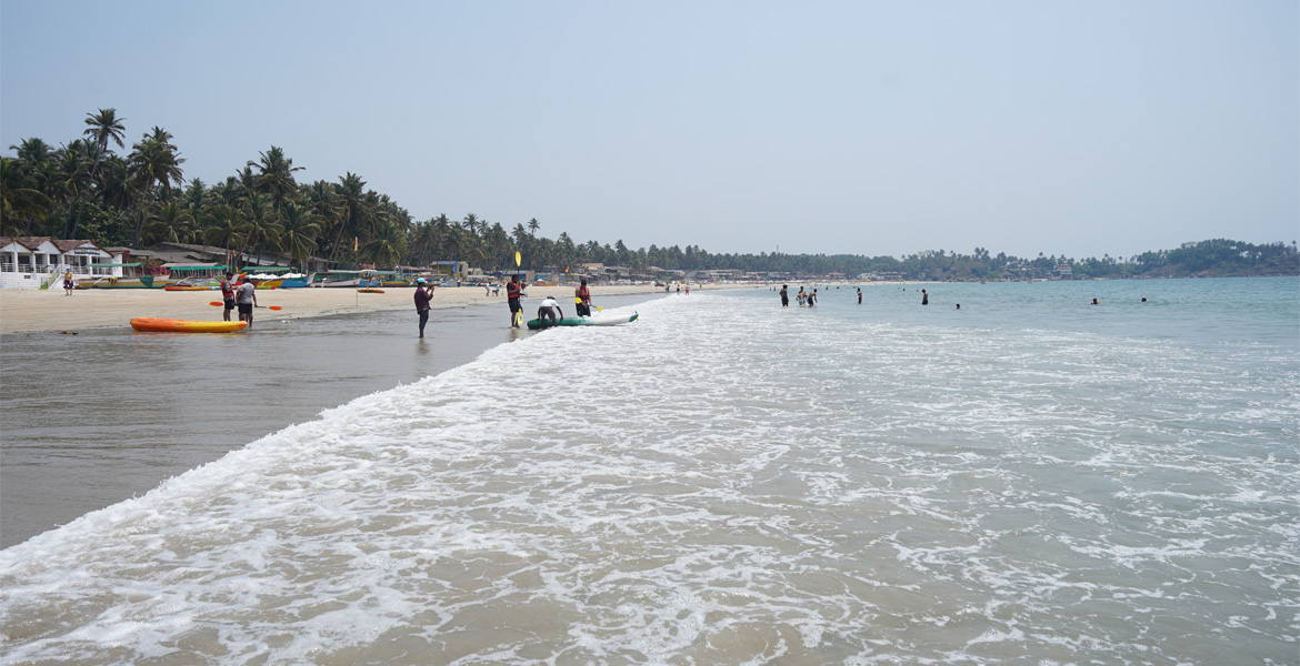Shoreline and sea waves at Palolem Beach Goa