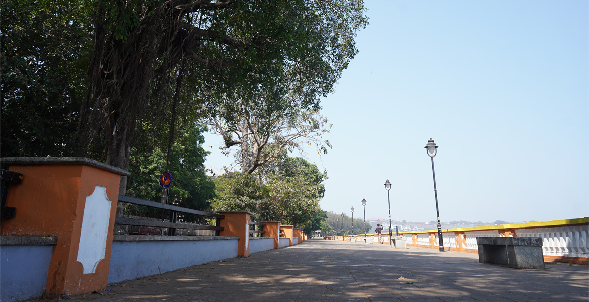 Riverside promenade in Panaji, Goa