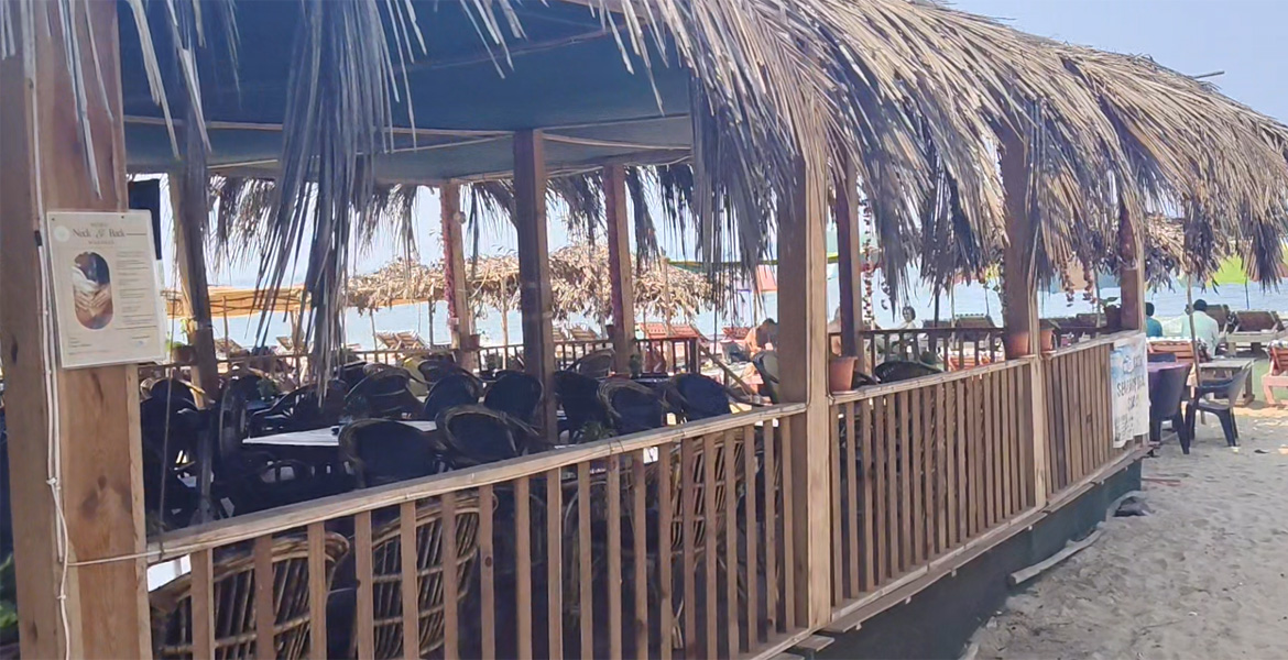 Beach shack restaurant at Querim Beach, Goa