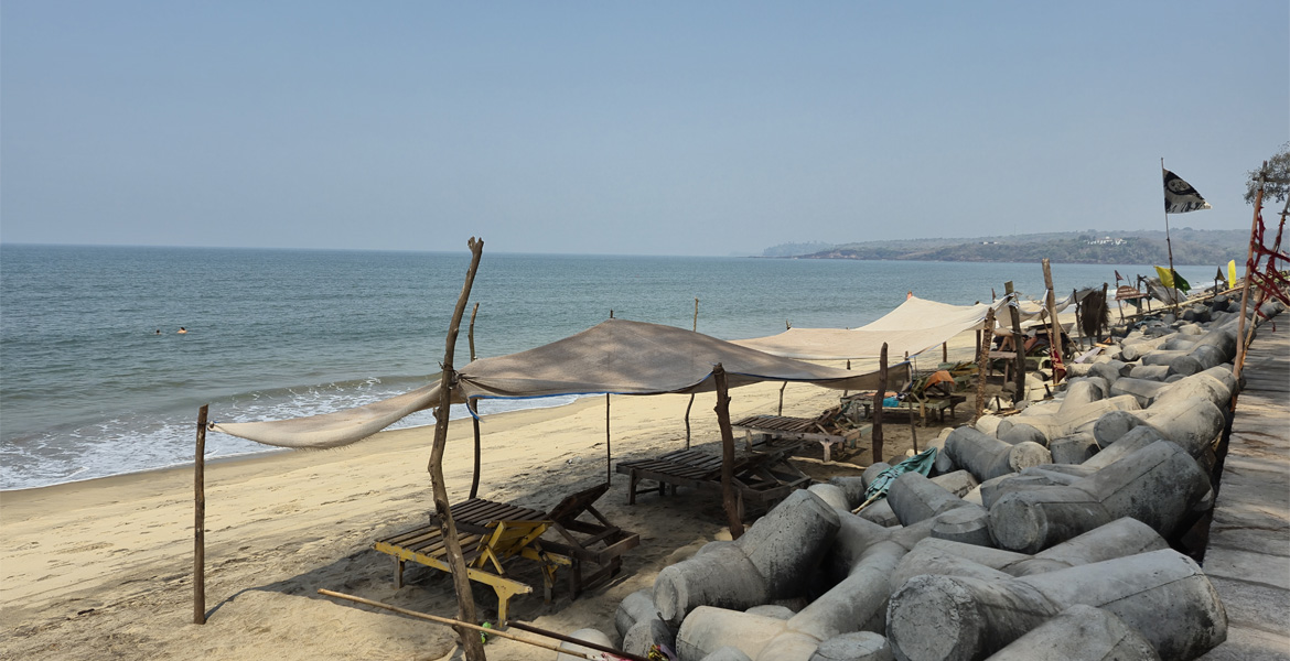 Beach shacks along Querim Beach, Goa