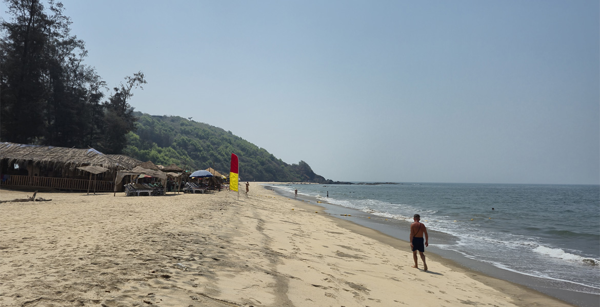 Seafront promenade at Querim Beach, Goa
