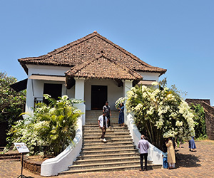 Historic building inside Reis Magos Fort Goa