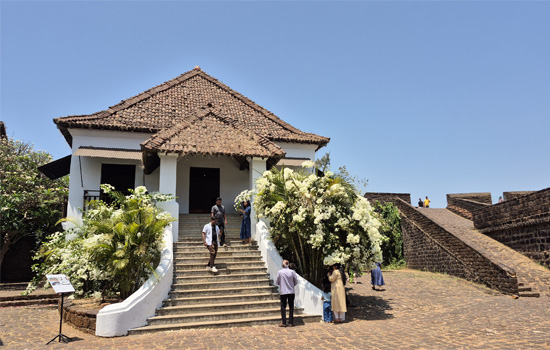 Historic building inside Reis Magos Fort, Goa
