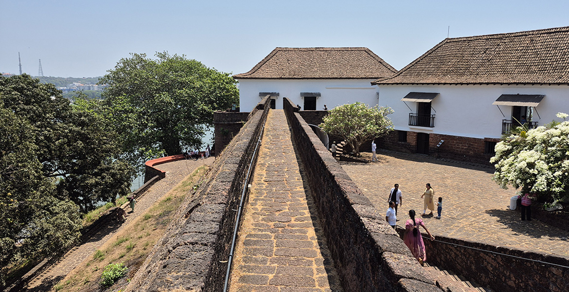 Walkway inside Reis Magos Fort in Goa