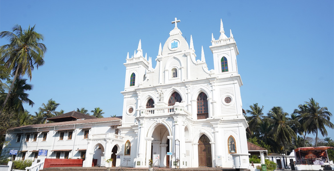 White church in Siolim, Goa