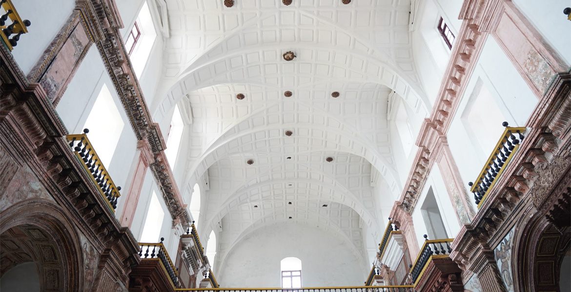 Arched ceiling inside St. Francis of Assisi Church, Goa
