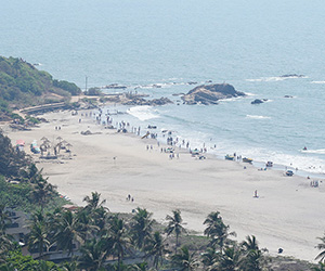 Aerial view of Vagator Beach Goa