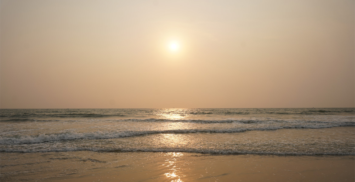 Sunset over the Arabian Sea at Varca Beach, Goa