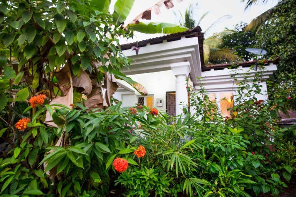Exterior view of garden villa at Mogra in Cavelossim, Goa
