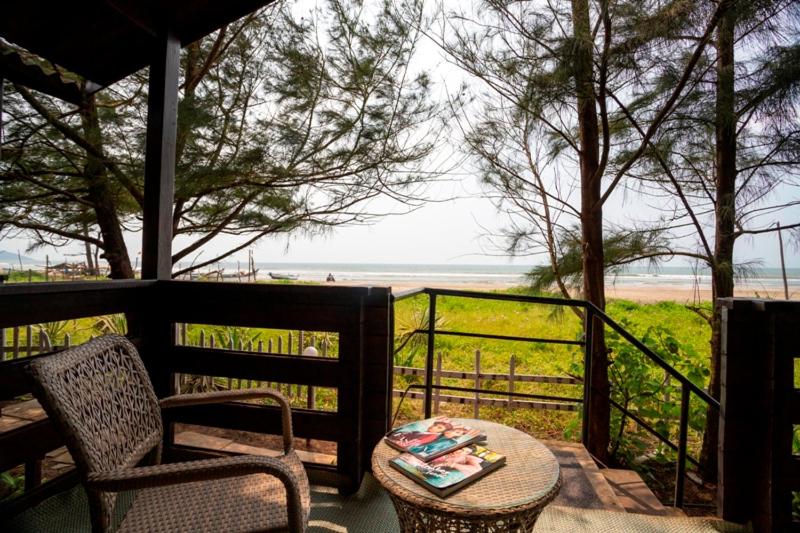 Beach view from bed seating